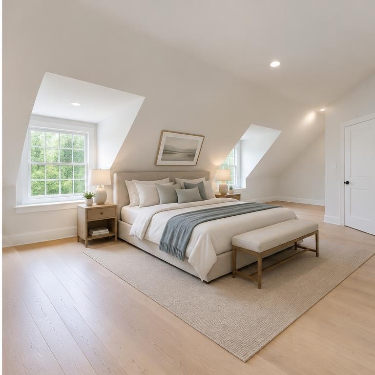 Virtually staged Attic Suite