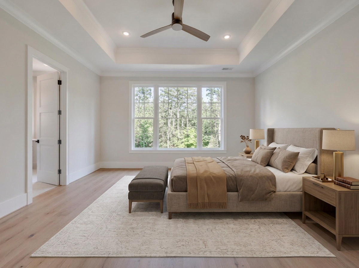 Virtually staged Primary Bedroom