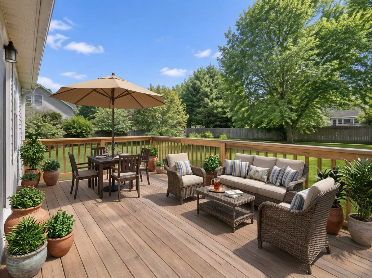 Virtually staged Rear Deck