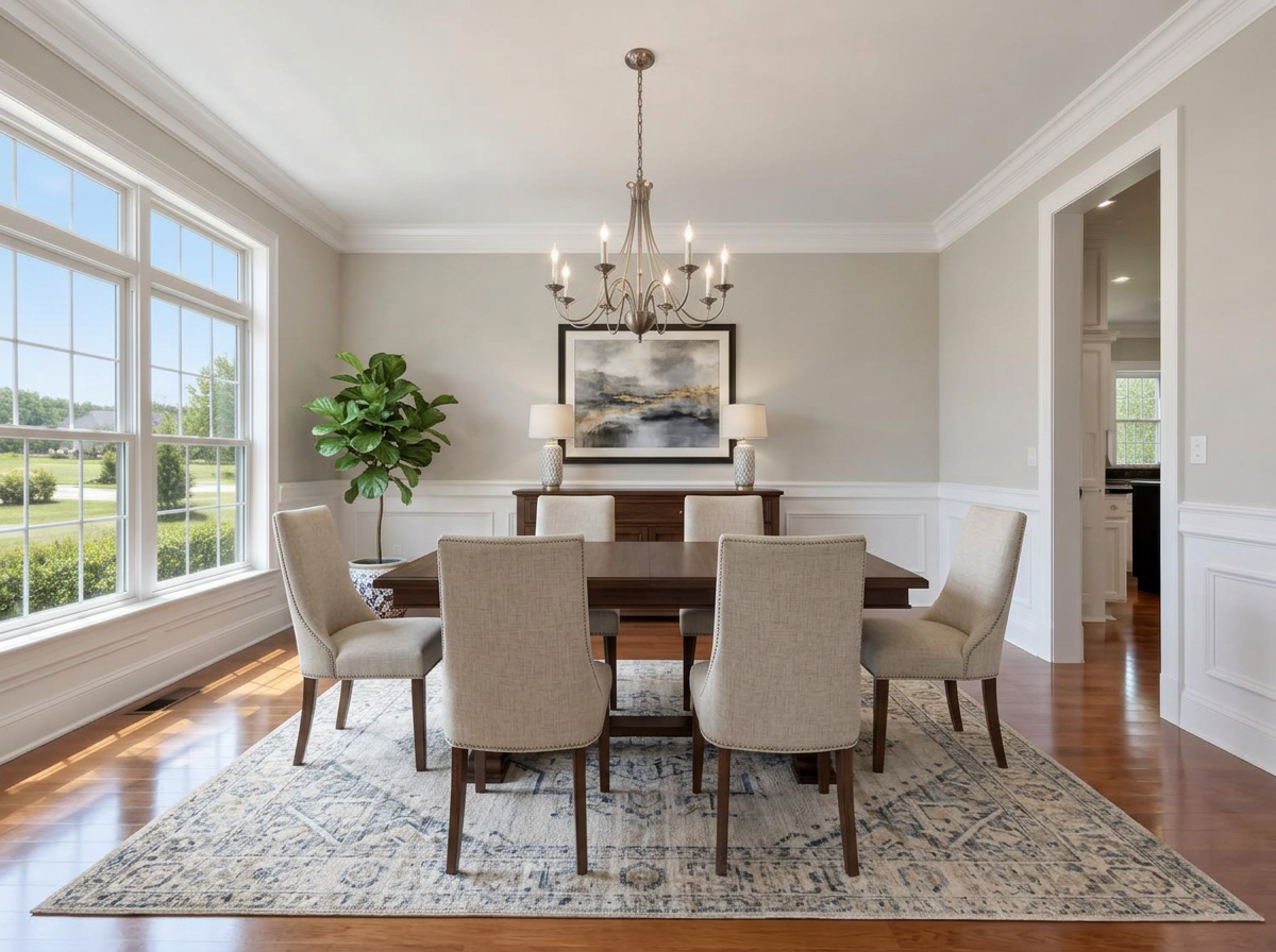 Virtually staged Dining Room