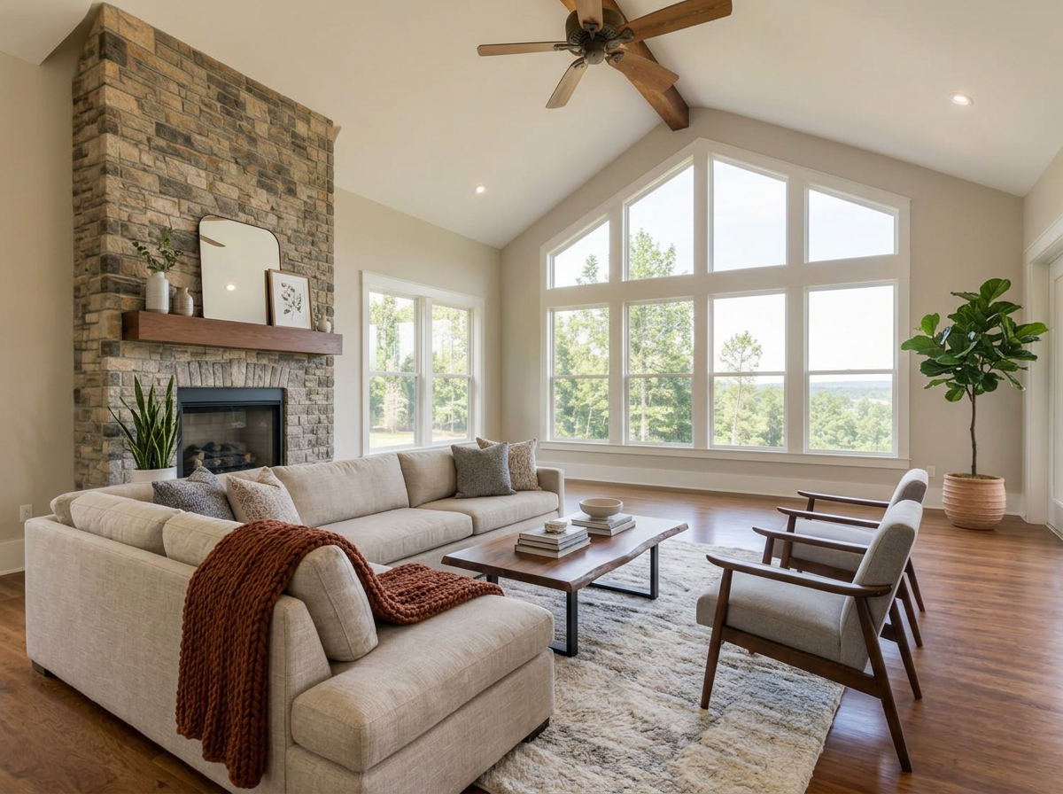 Virtually staged Family Room