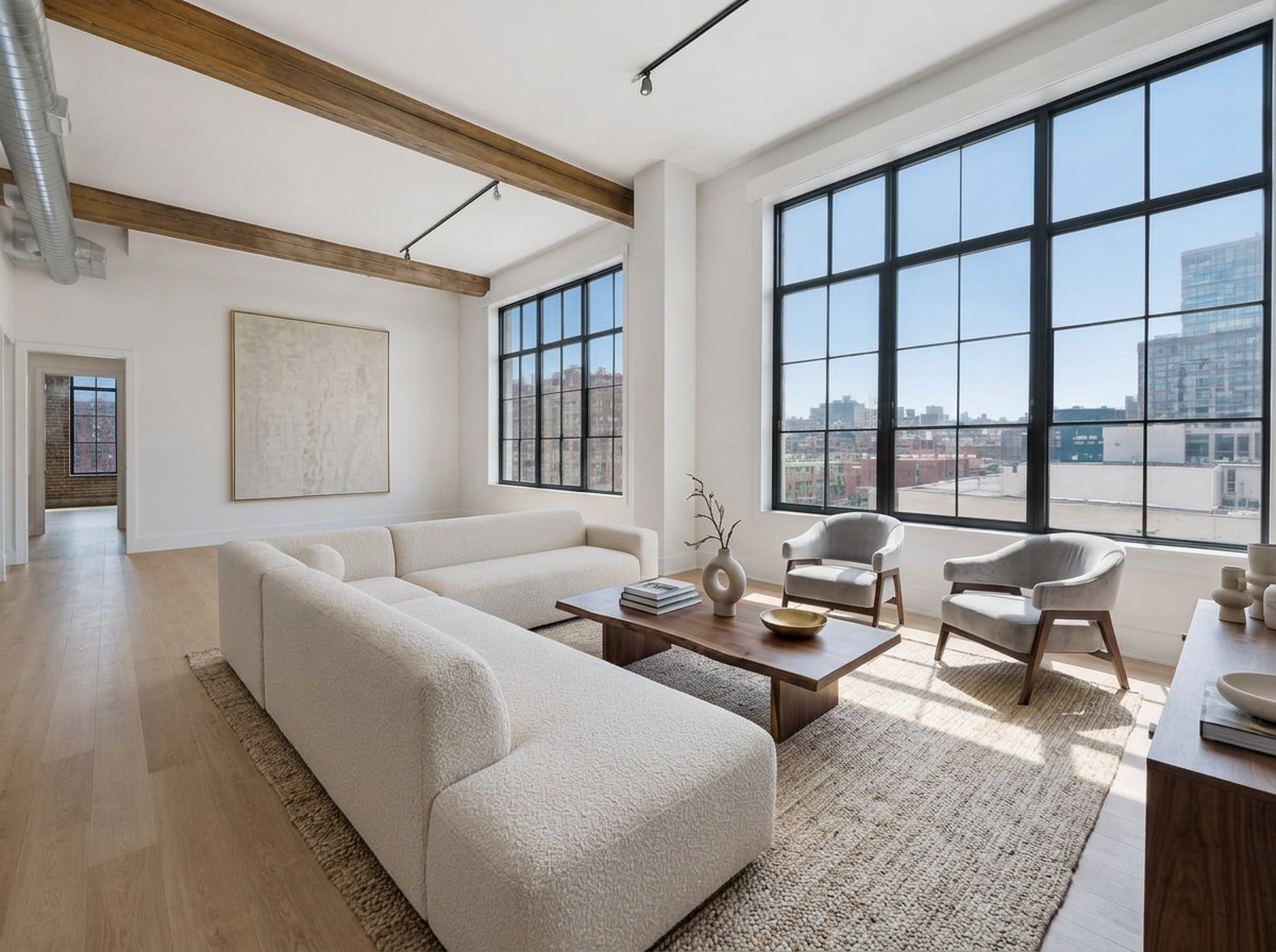 Virtually staged City Loft