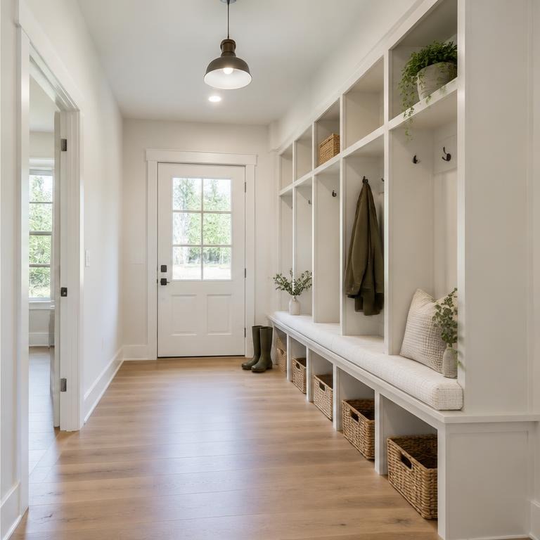 Virtually staged Mudroom