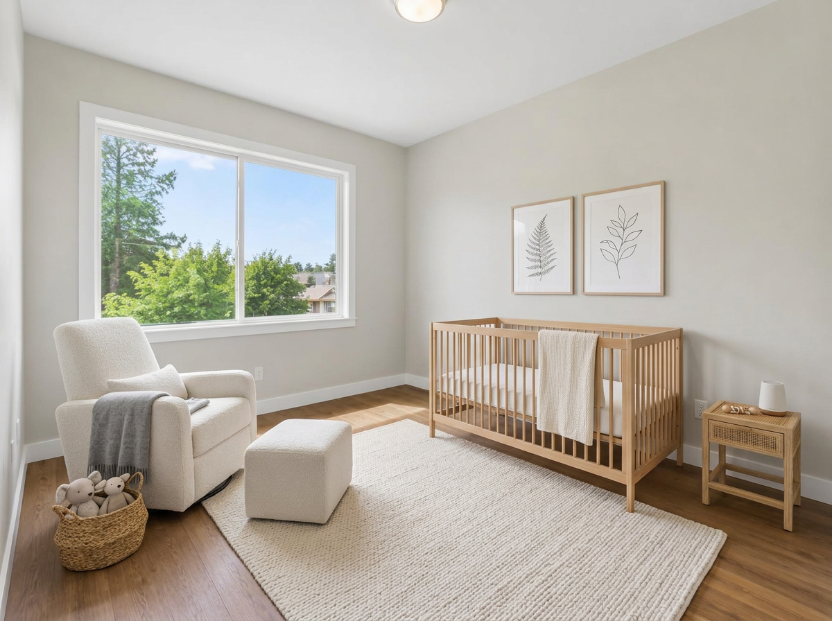 Virtually staged Nursery