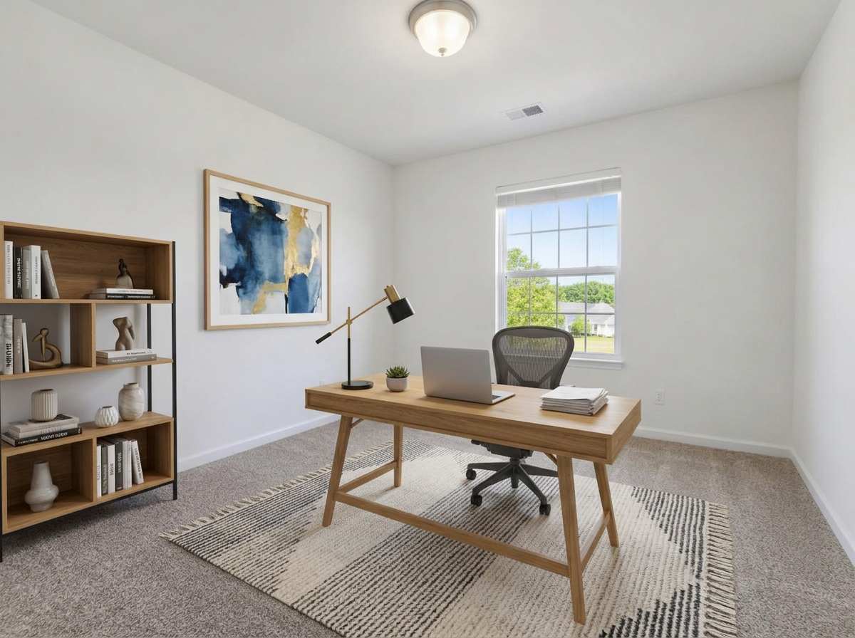 Virtually staged Home Office