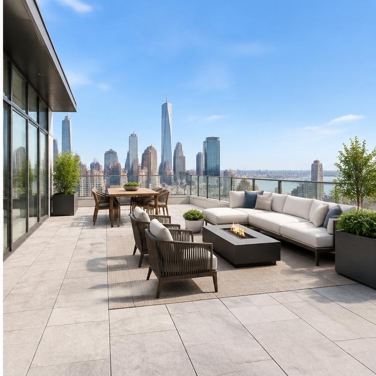 Virtually staged Roof Terrace