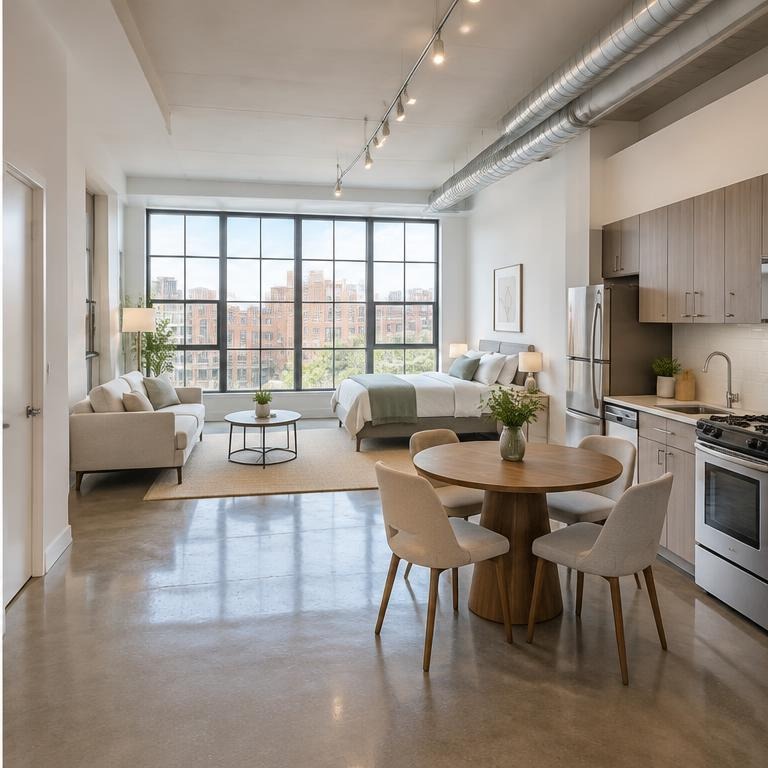 Virtually staged Studio Apartment