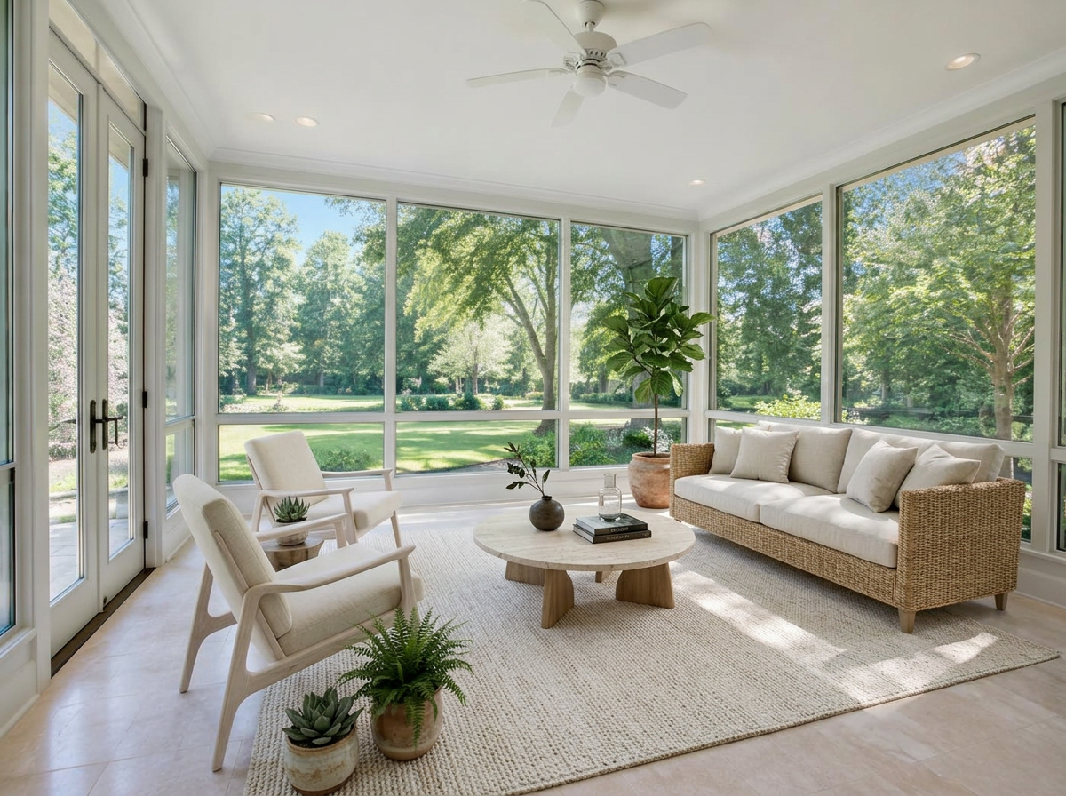 Virtually staged Sunroom